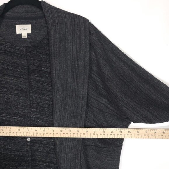 Aritzia Wilfred Diderot Sweater Cocoon Open Cardigan Space Dye Heather Black S - Picture 8 of 14